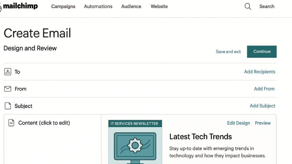 Email Marketing for IT Services Mailchimp